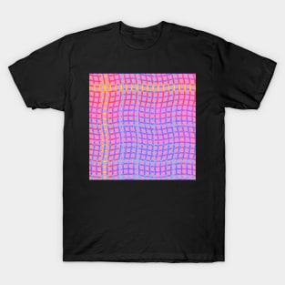 Wavy Plaid Rainbow on Pale Purple Repeat 5748 T-Shirt